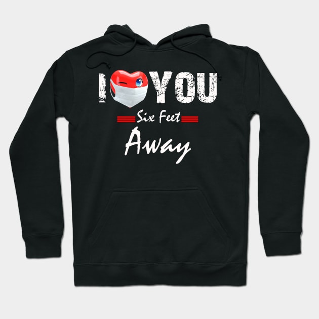 I Heart You Six Feet Away Novelty Hoodie by DUC3a7